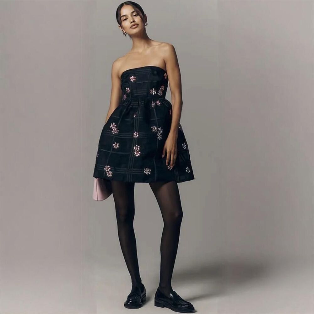 Maeve Anthropologie NWT Embellished Strapless Party Dress XS
